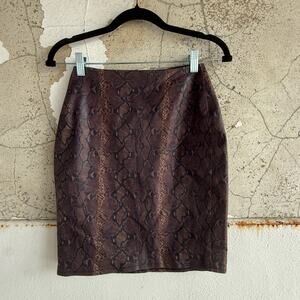 L'agence Mini Skirt Python Print Faux Snakeskin Bodycon Luxe Designer Womens M